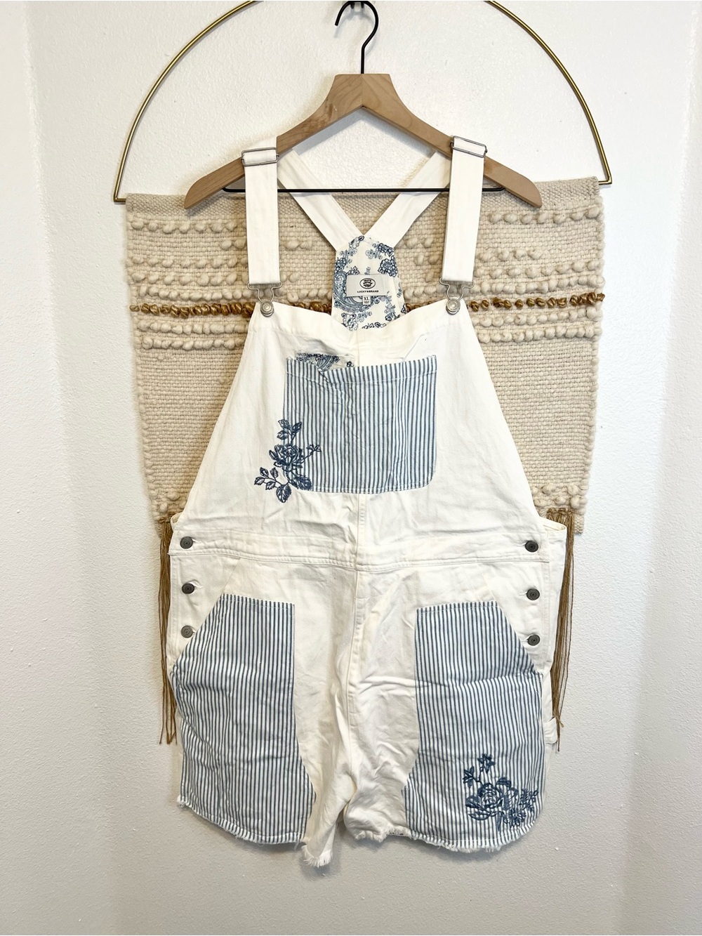 Laura Ashley Lucky Brand Floral Shortalls Overalls XL